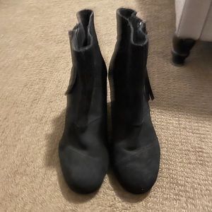 Black TOMS wedge booties